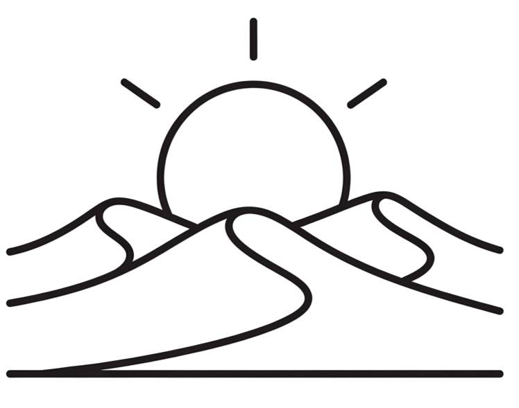 Desert sunset icon representing iconic views and scenic photography in Dubai desert